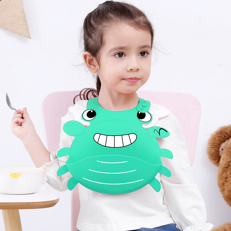 Cute Little Crab Shape Silicone Baby Bib