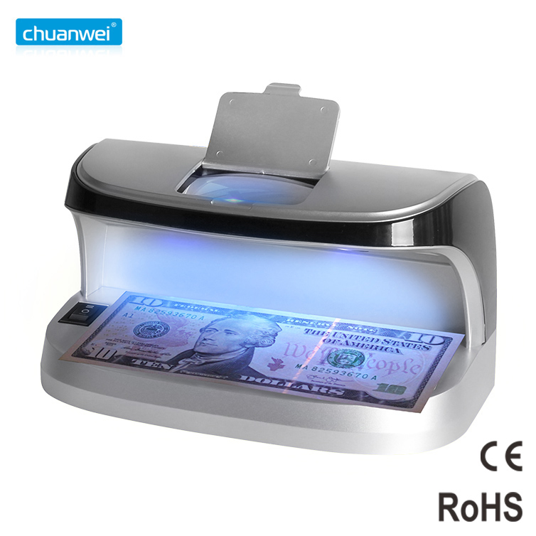 Counterfeit Detector with UV Mg Watermark Magnifier UV Mg Detection Fake Note Money Detector Inside Battery Money Checking with Battery