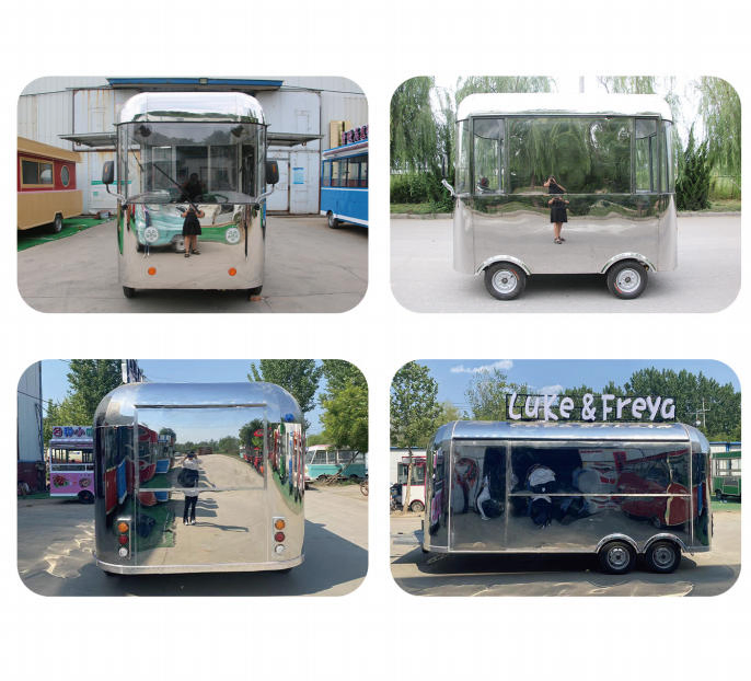 Commercial Restaurant Mobile Multi-Functional Stall Snack Cart Flying Wing Door Cloud Warehouse Food Cart for Cold Drinks Milk