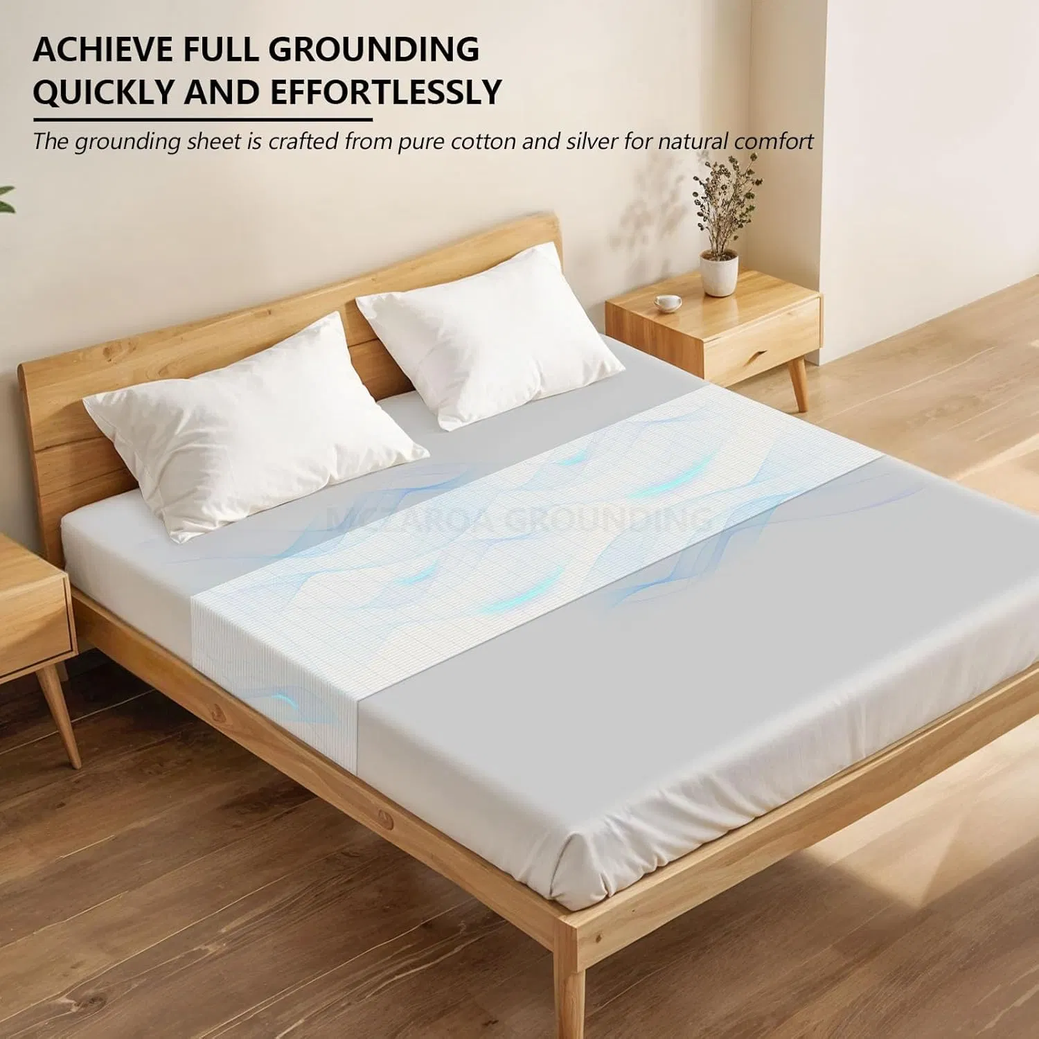 Grounding Sheets – Grounding Mat for Bed, 10% Silver Fiber Grounded Fitted Bed Earth Sheets