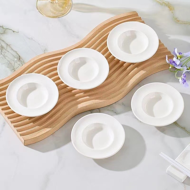 Saucer Soup Bowl Plate Square Round Shape White Ceramic Porcelain Tableware