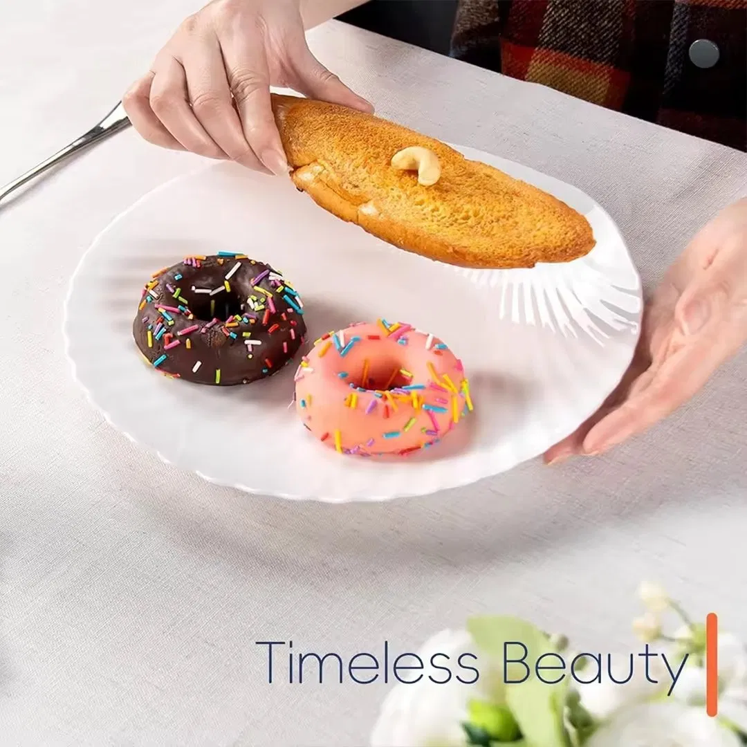 Hot Sell White Opal Glassware Plate Serving Dinnerware