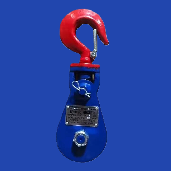 Factory Price H418 Heavy Duty Single Pulley with Hook Wire Rope Grab Pulley Mostly Used for Lifting