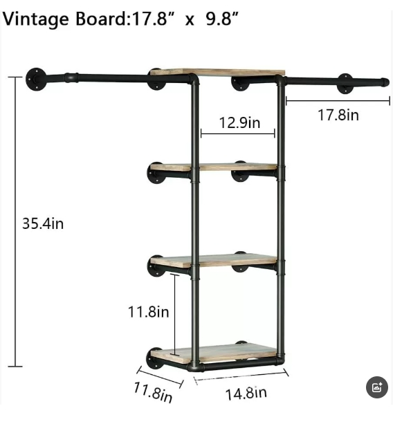 Cross-Border Iron Art Wall-Mounted Water Pipe Multi-Layer Storage and Finishing Storage Rack