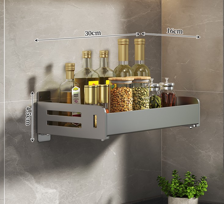 Kitchen Seasoning Rack Storage Rack Non Perforated Wall Mounted Multifunctional Multi-Layer Storage