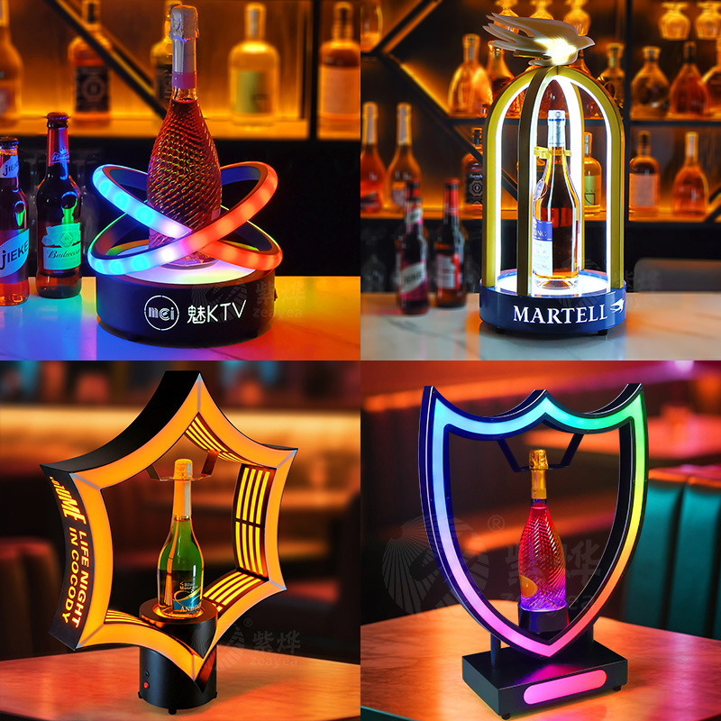 Remote-Controlled Luminous Champagne Alcohol Holder LED Glorifier Bottle Display Presenter