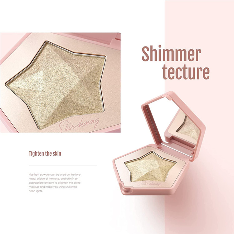 Custom Metallic Shimmer Highlighting Makeup Powder Blendable Gold Highlighter