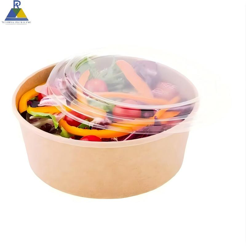 Hot Sale Disposable Kraft Paper Bowl Takeaway Fast Food Salad Paper Bowl