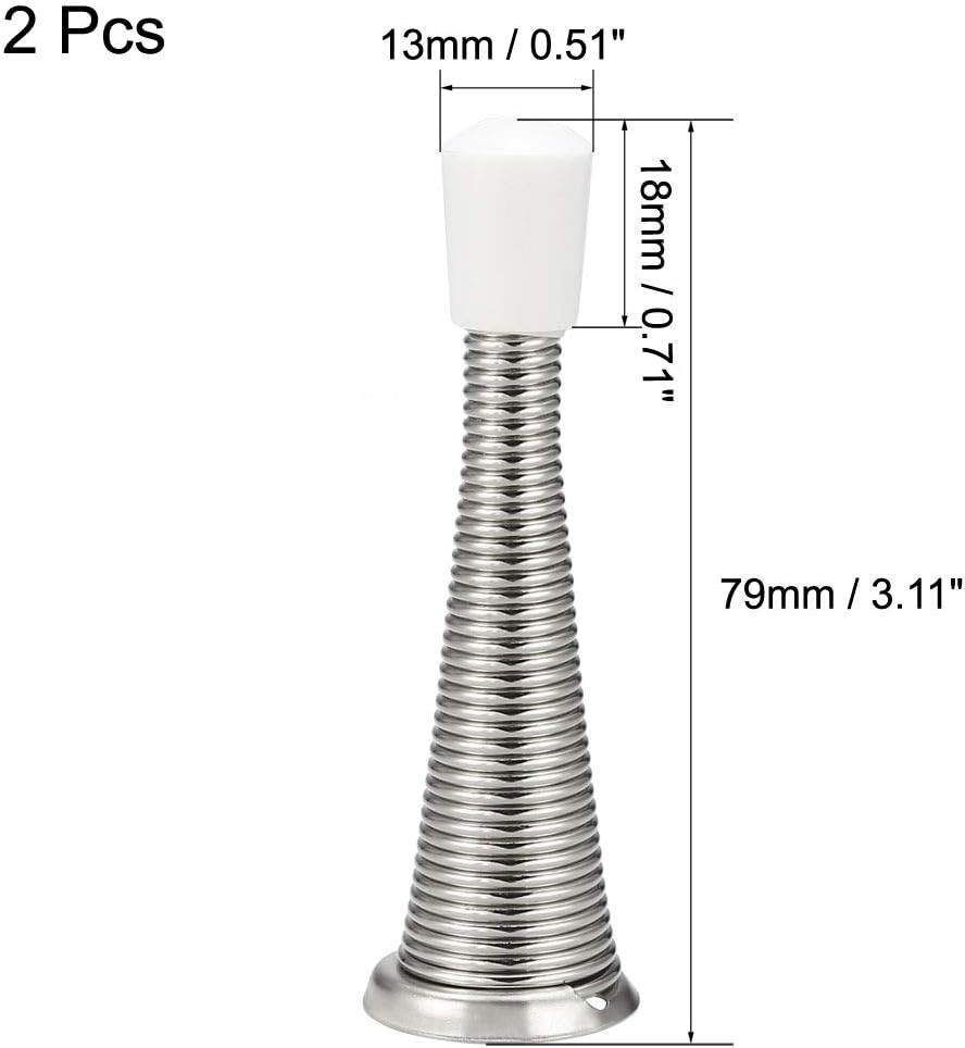 MD170L-Sc Steel Door Stop, Bright Nickel Finish