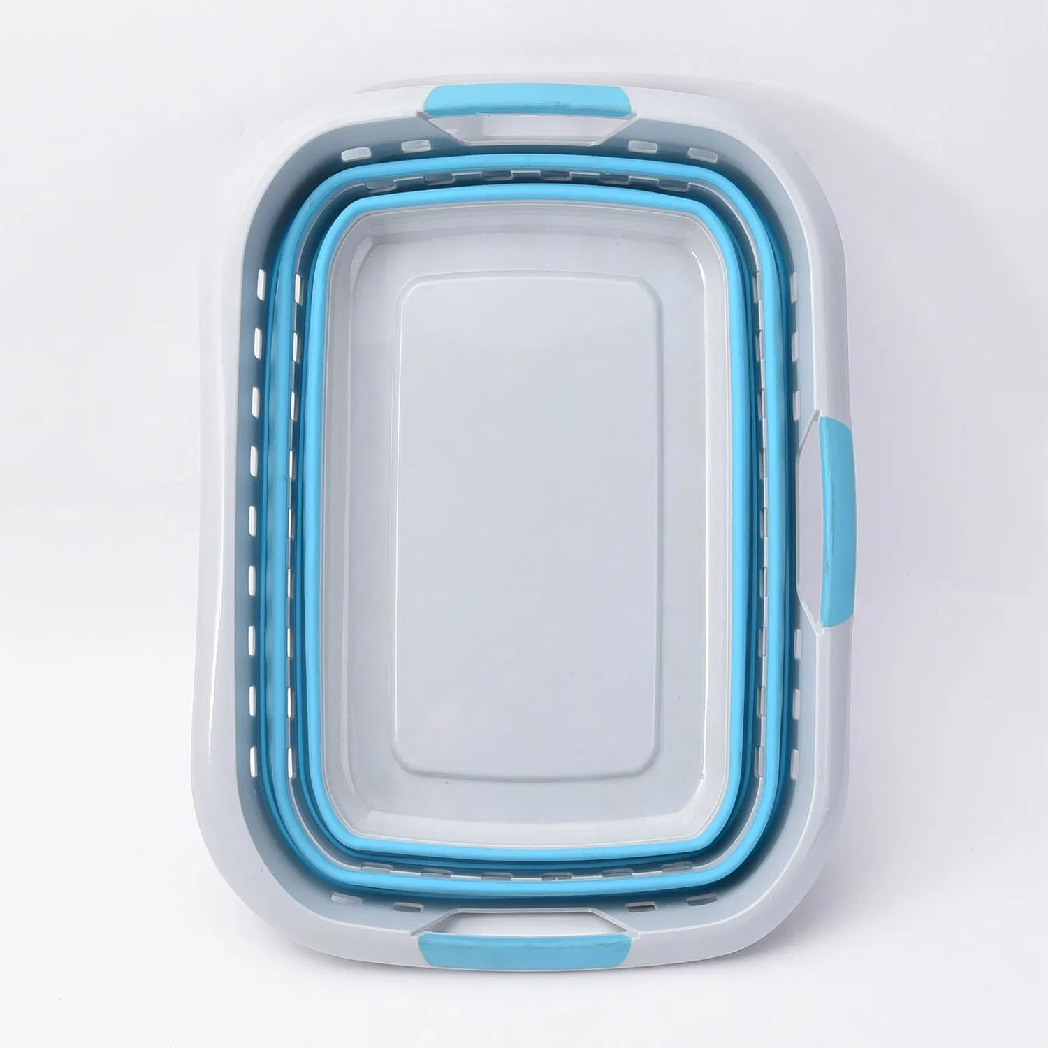 40L Blue Hot Washing Tub Selling Large Capacity Collapsible Storge Basket Plastic