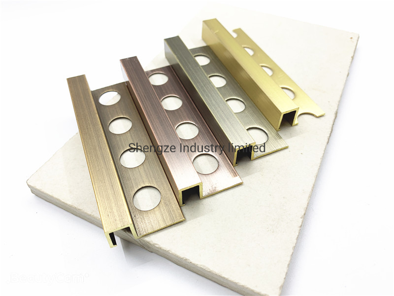 Metal Aluminum Tile Edging Corner Trim for Porcelanato Flooring Accessorie