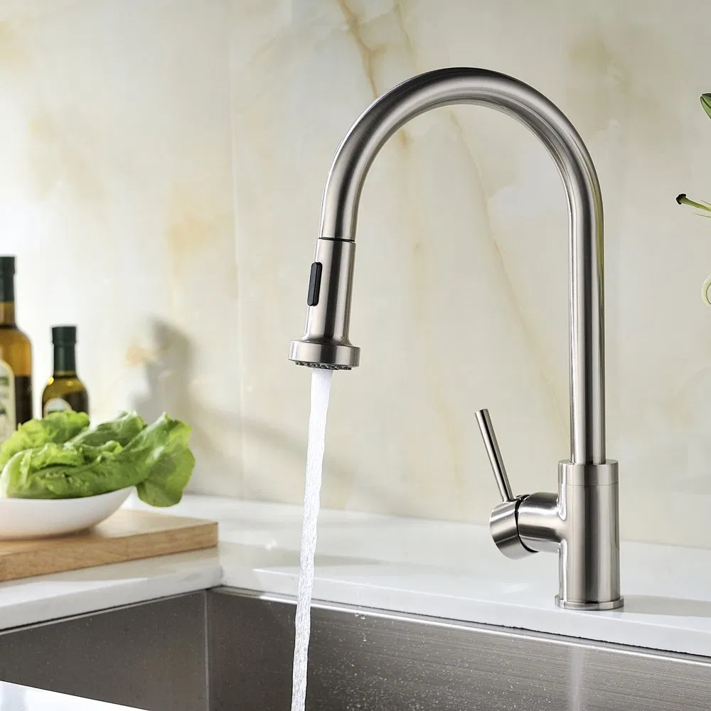 Stylish Pull-Down Swan Spout Kitchen Faucet for Modern Homes