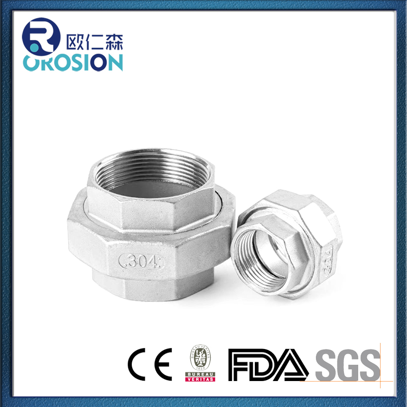 Heavy-Duty Stainless Steel Female Threaded Pipe Union Fitting