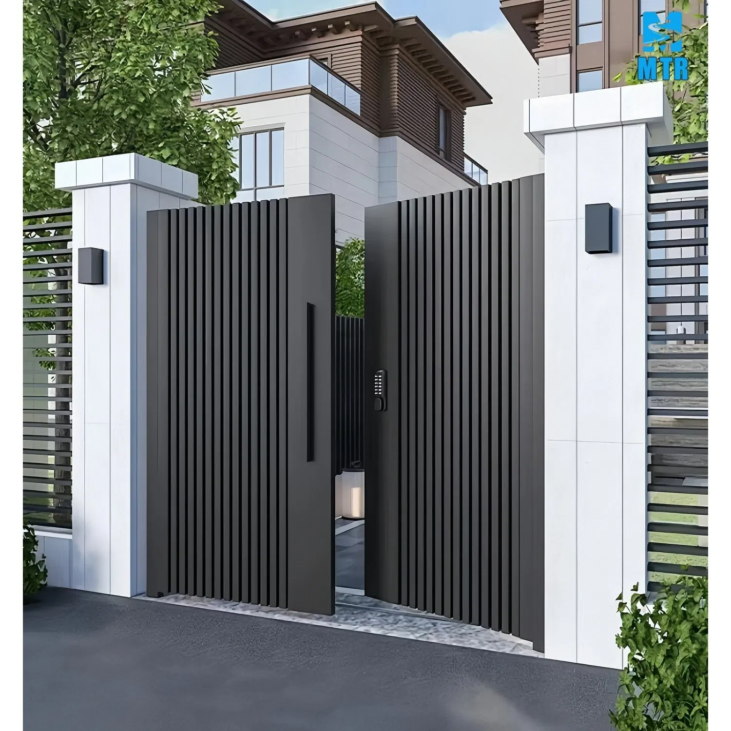 Modern Style Automatic Modern Single Gates Simple Boundary Wall Fencing Gate