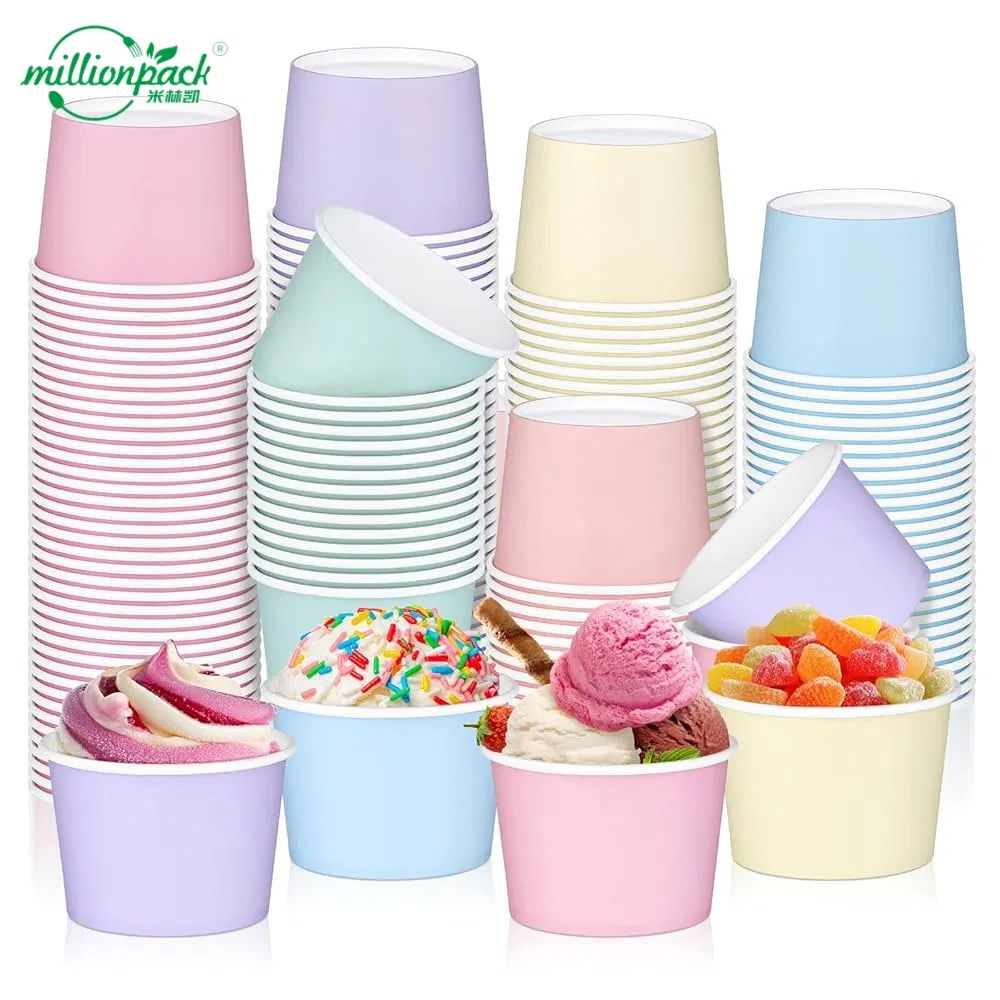 Double-Wall Insulated Kraft Paper Cup for Ice Cream Temperature Retention