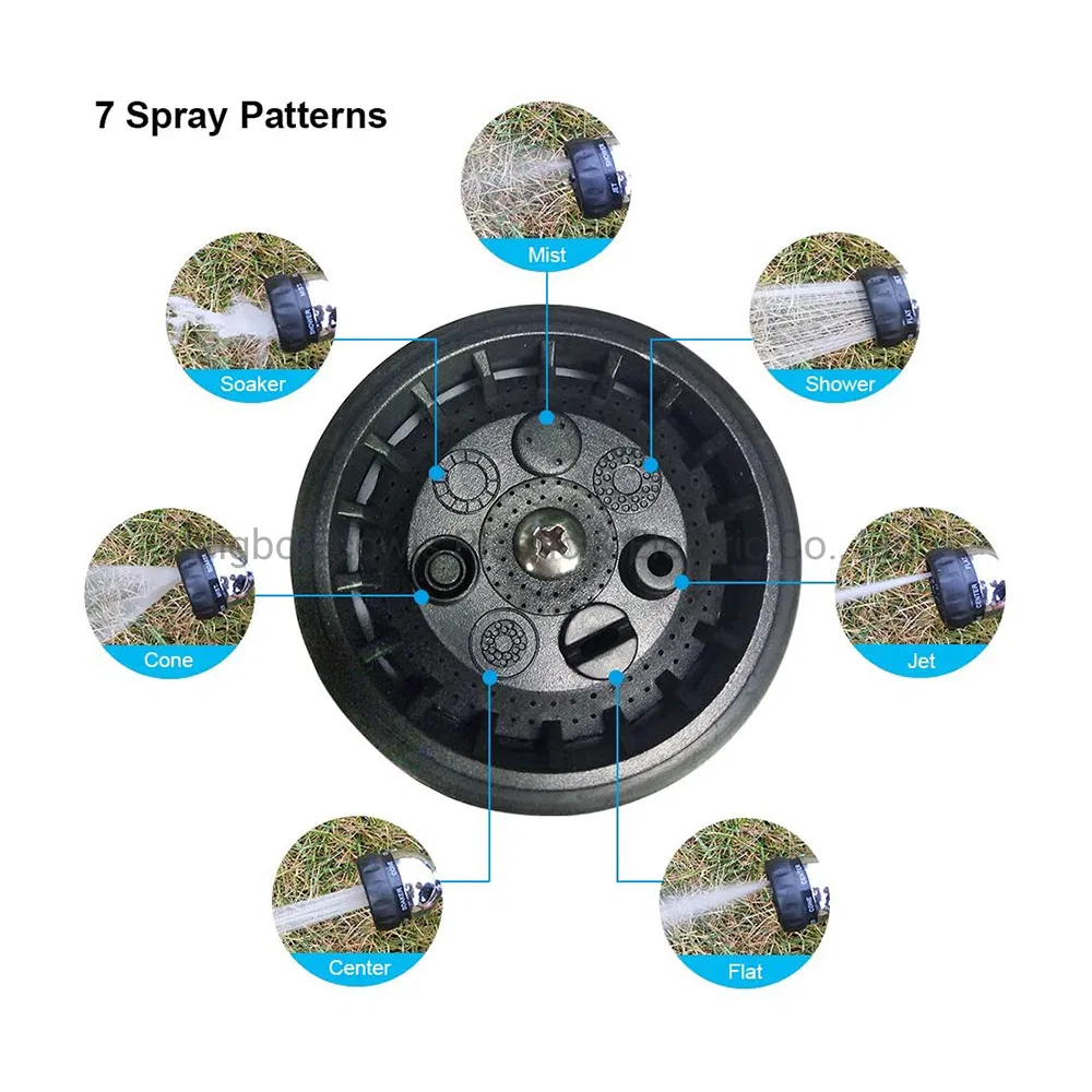 Water Hose Connect 7 Pattern Garden Pistol Spray Nozzle
