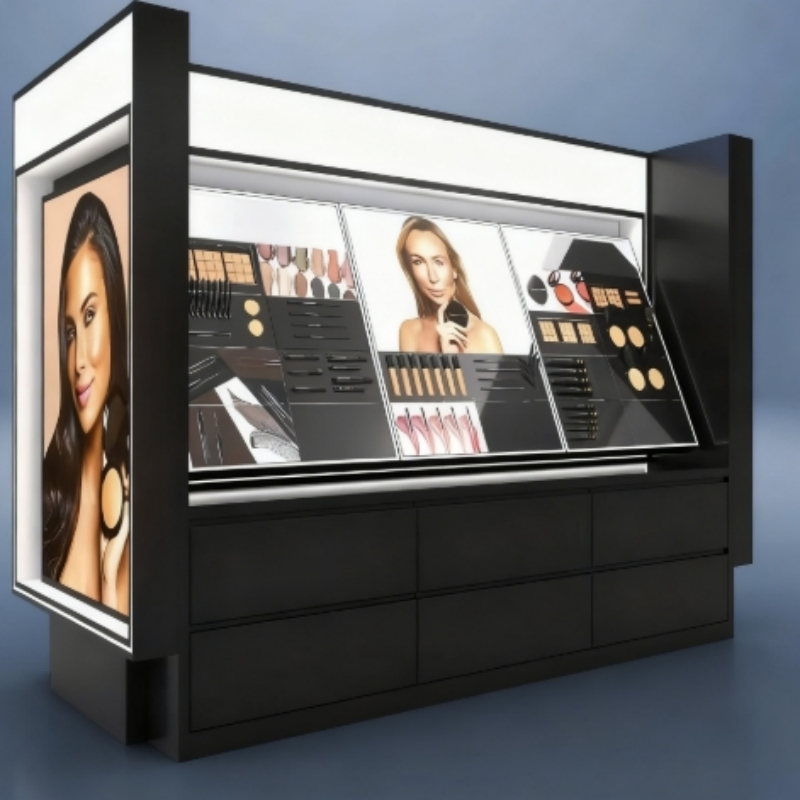 Металлический перфорированный стеллаж для магазина