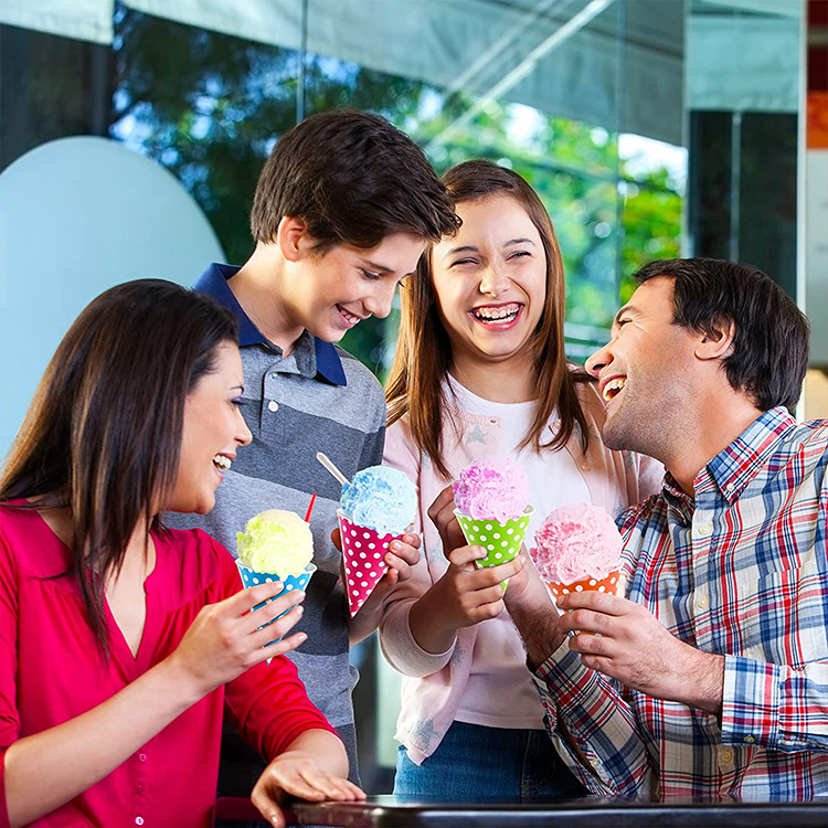 Disposable Snow Cone Cup Wholesale Snow Beverage Paper Cup Cone Ice Cream Cup