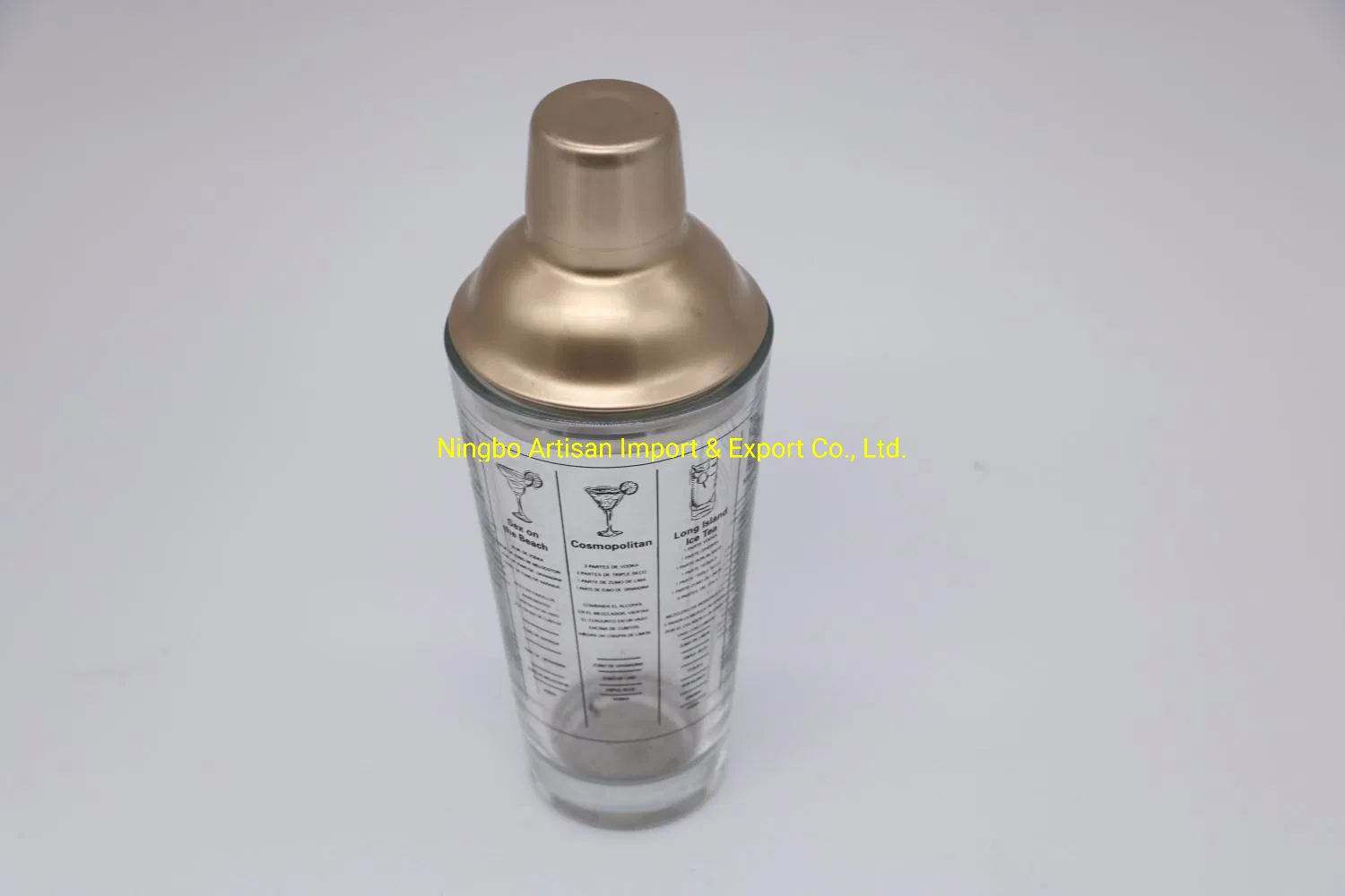 Modern Boston 14oz Recipes Printed Plastic Stainless Steel Cocktail Shaker