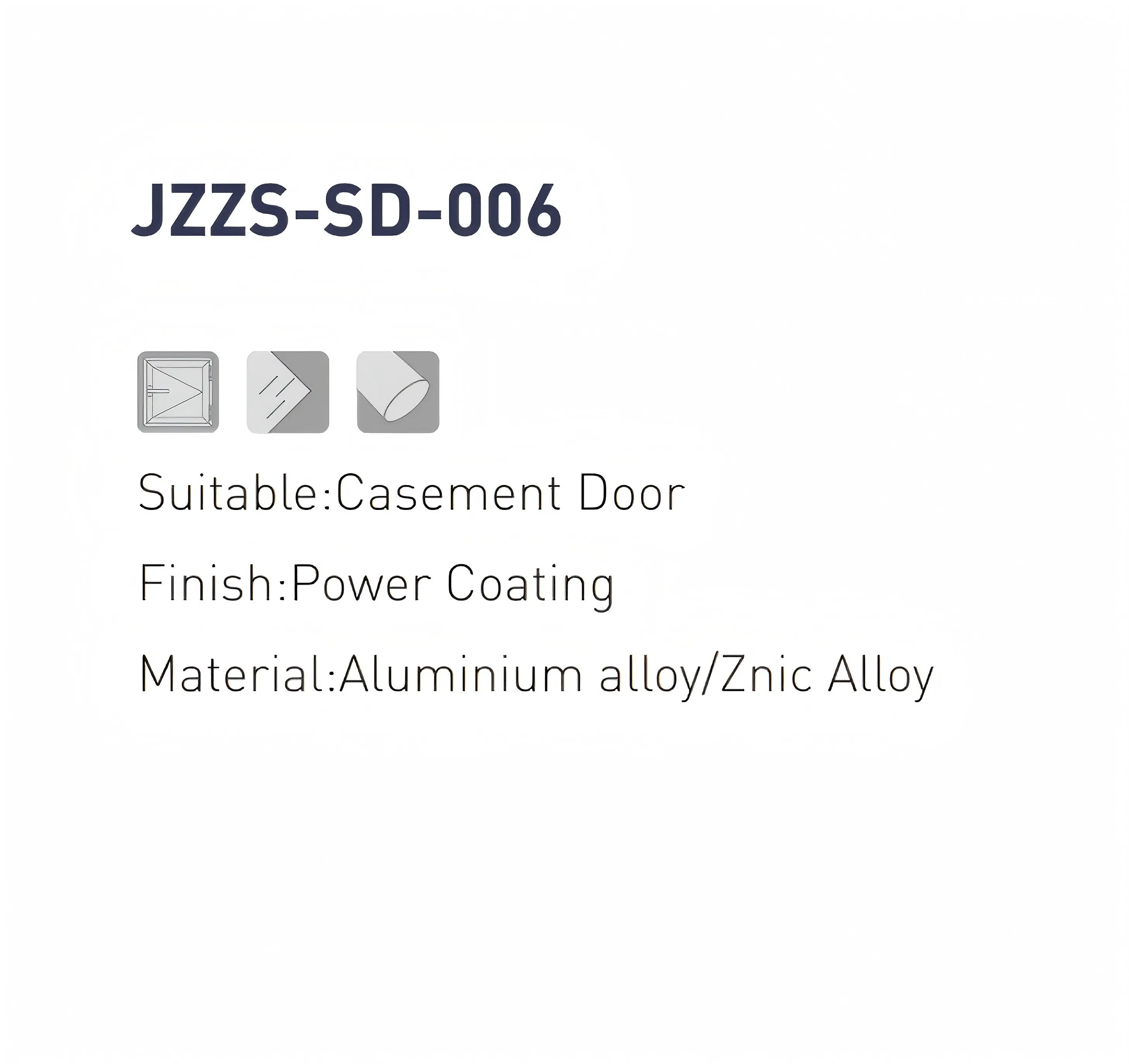 Popular T Type Small Handle Half Moon Locker for PVC Casement Windows with Alu Ally Zinc Ally Material