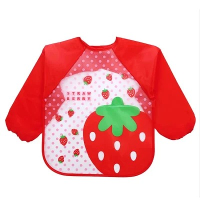 Baby Reusable Leak Proof Bib Washable Waterproof Bib for Kids with Sleeves