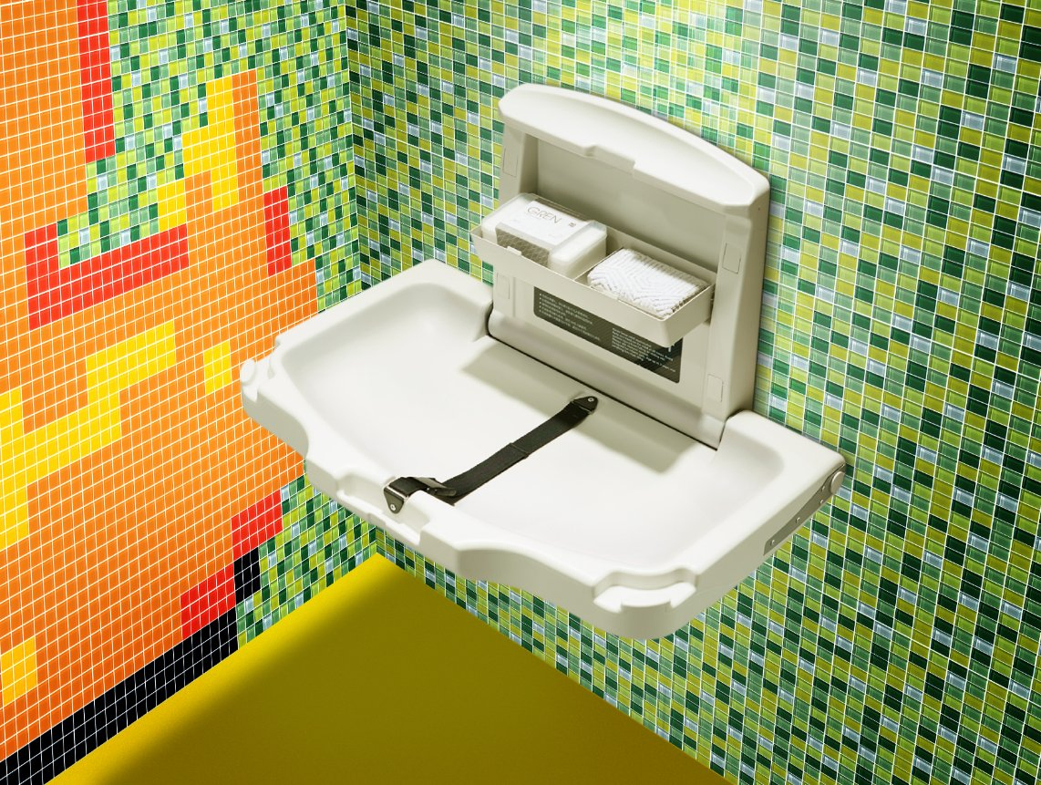 Commercial Baby Changing Station Foldable Diaper Changer for Public Restroom