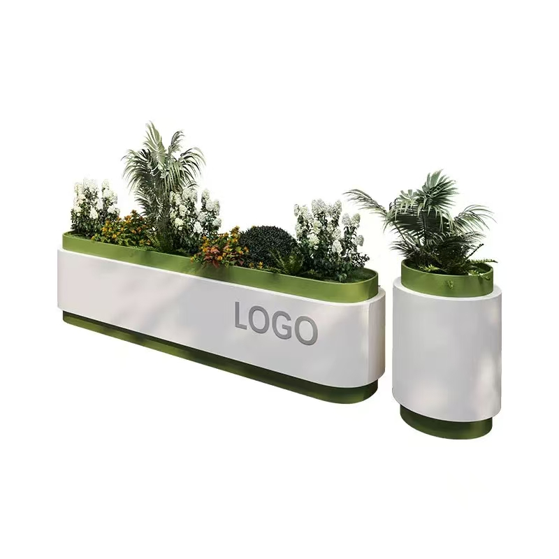 Стальные эллиптические кашпо на стойке