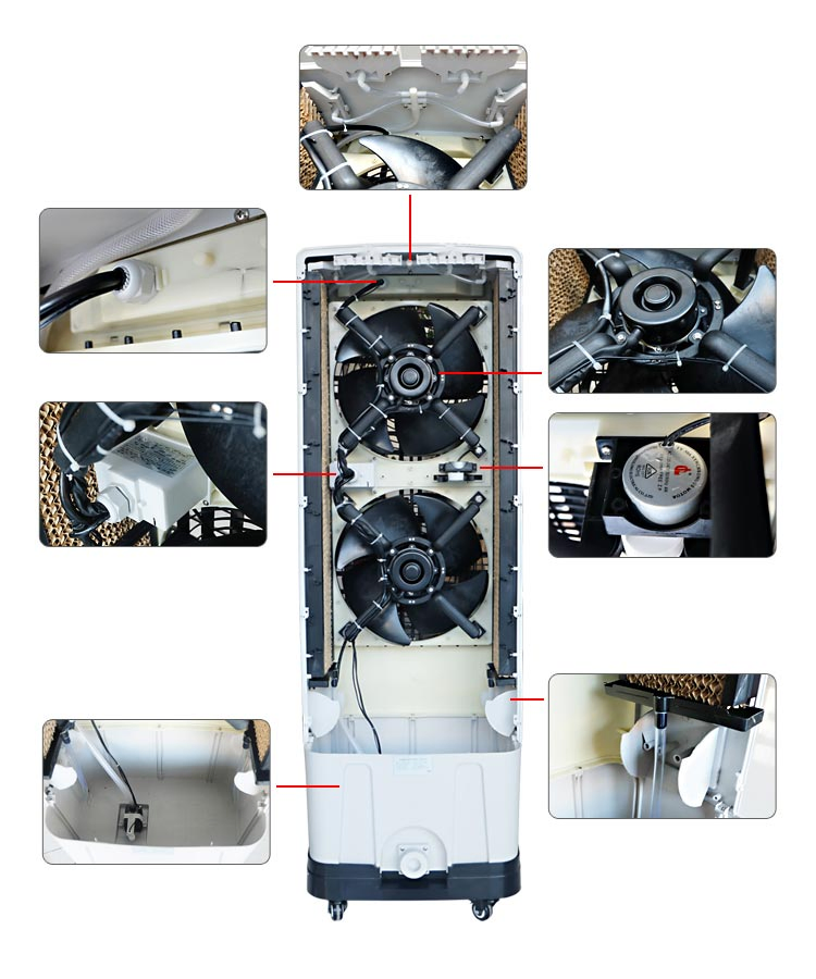 4400 Cfm 3-Speed Portable Evaporative Cooler for 25-30 Sqm Space Cooling