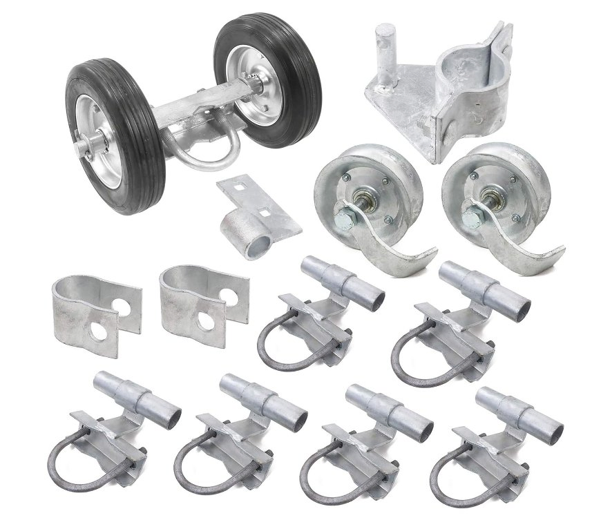 Galvanized Steel Chain Link Fence Sliding Rolling Gate Hardware Kit