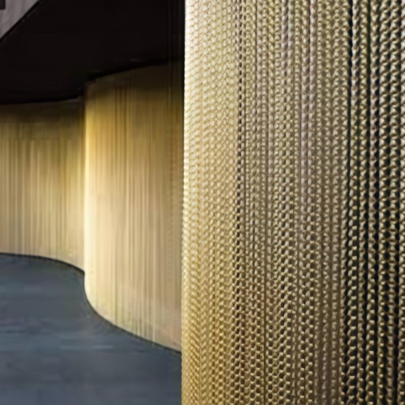 Manufacturer Decorative Pink Decorative Metal Coil Drapery Ceiling Decor Aluminium Wire Screen Mesh Chain Link Metal Curtains