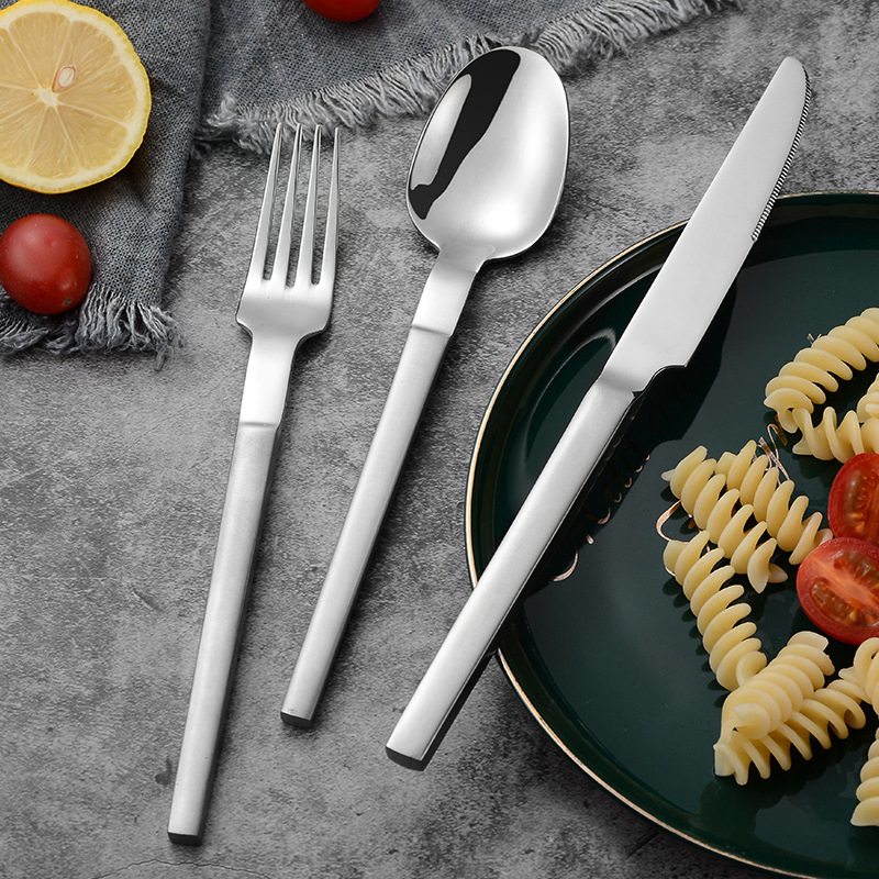 Stylish Stainless Steel Square Handle Cutlery Set Amazon Price Premium