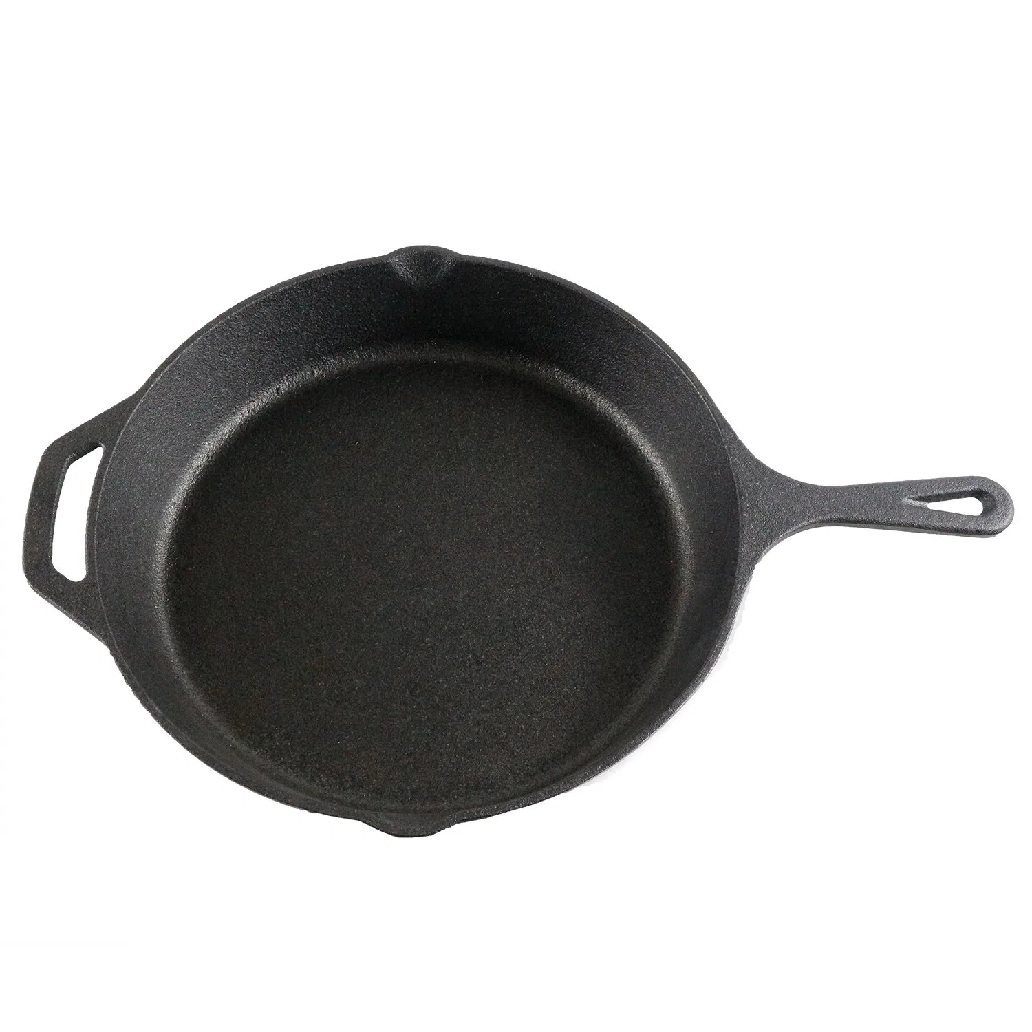 Чугунная сковорода с двумя ручками и носиками