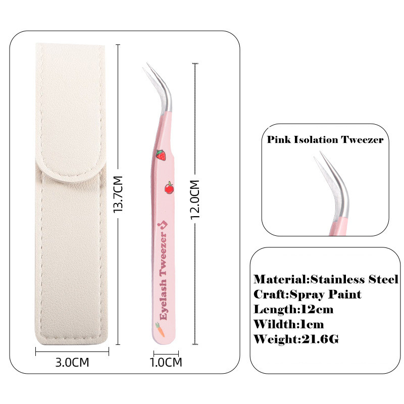 Professional Stainless Steel Beauty Bent Straight Precision Eyelash Extension Lash Isolation Tweezers