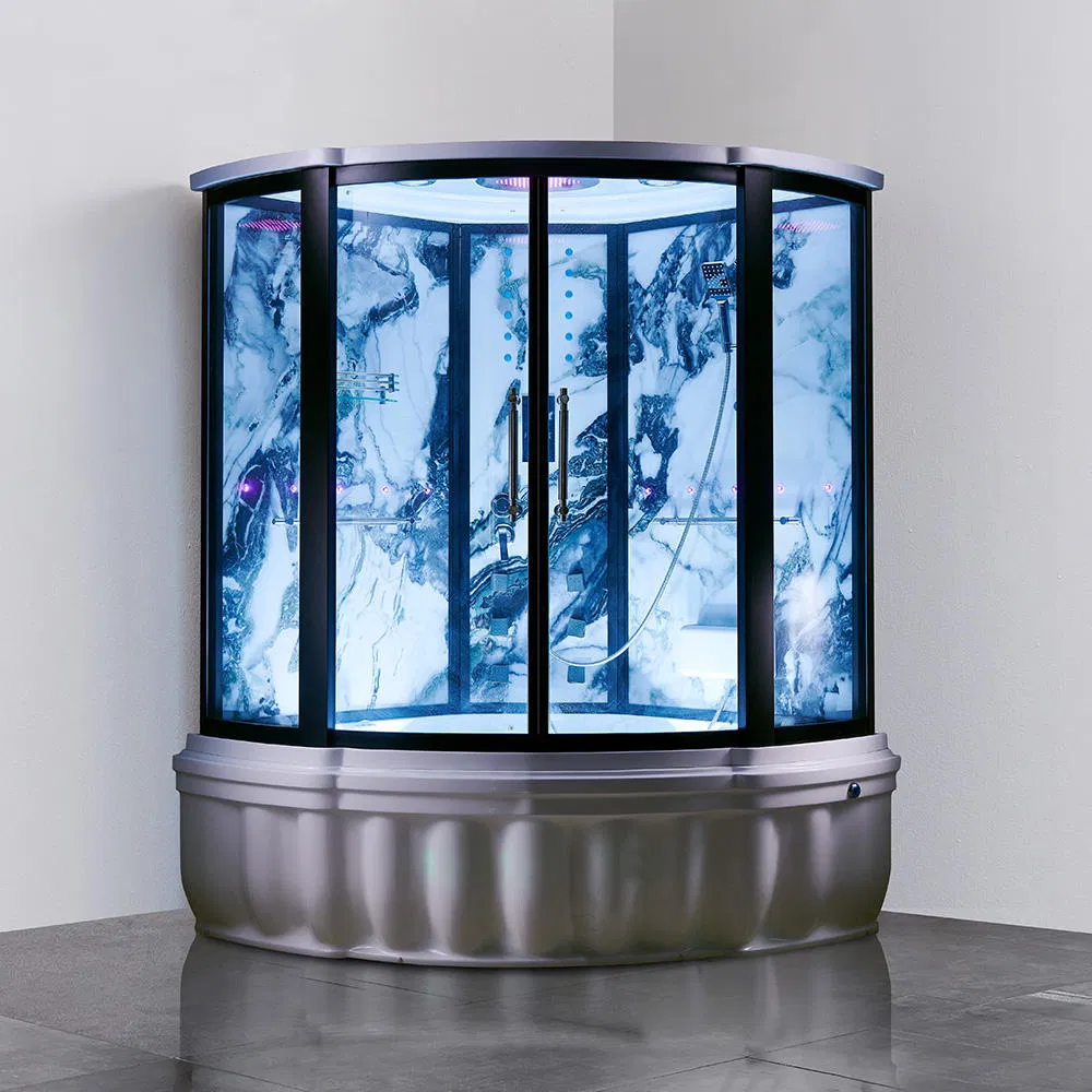 Acrylic Prefab Glass Shower Room Cabinet Enclosure Bathroom Simple Compact Bathtub Shower Combo with Foot Massage