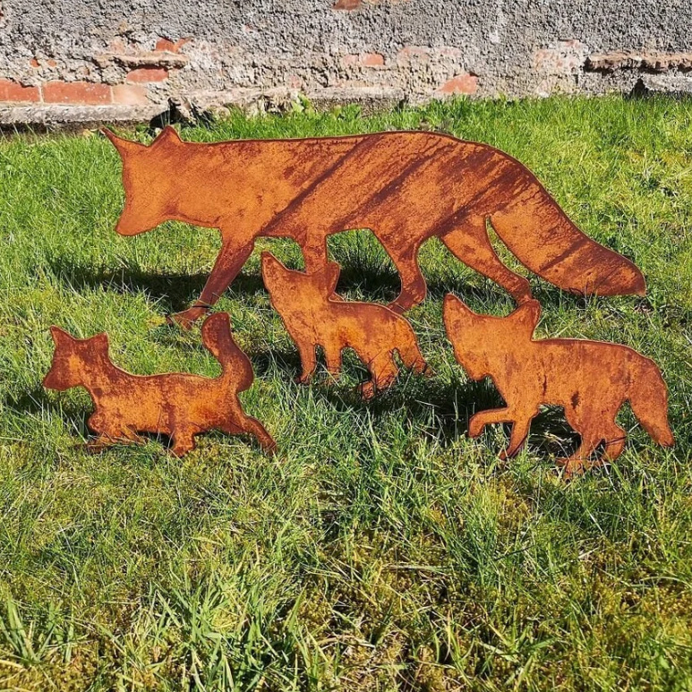 Rust Metal Laser Cut Art Garden Yard Fence Decorations Outdoor Metal Birds Yard Art Large Outdoor Ornaments