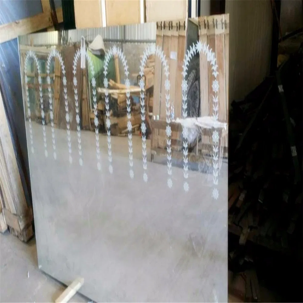 White, Yellow, Red, Green, Blue Flower Design Mirror Glass Sheet China Factory