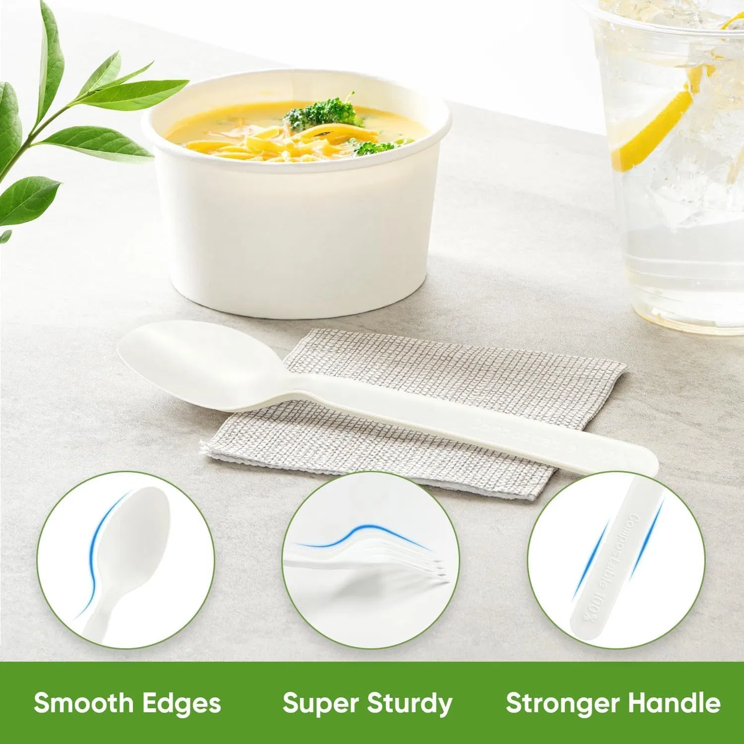 OEM ODM Customized Biodegradable Eco-Friendly Disposable Cutlery Tableware Set