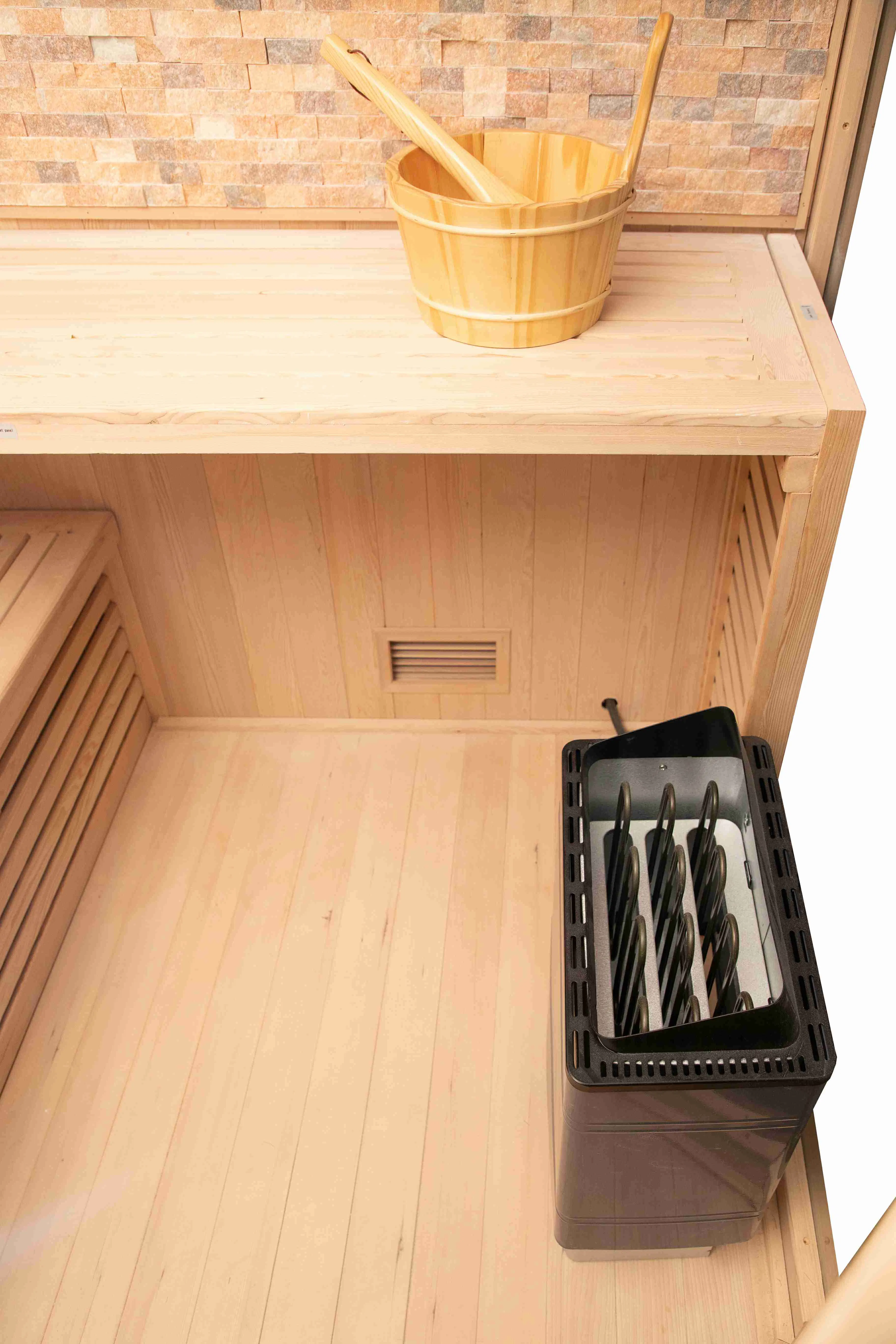 4-Person Indoor Dry Steam Sauna with Stove and Stones