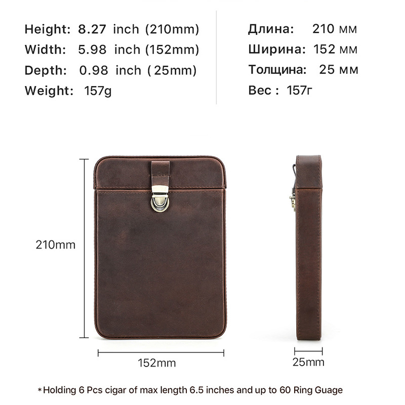 Ga172 Wholesale Tobacco Cedar Smoke Humble Leather Smoking Boxes Gift for Custom Humidity Logo Empty Humidor Cigar Box