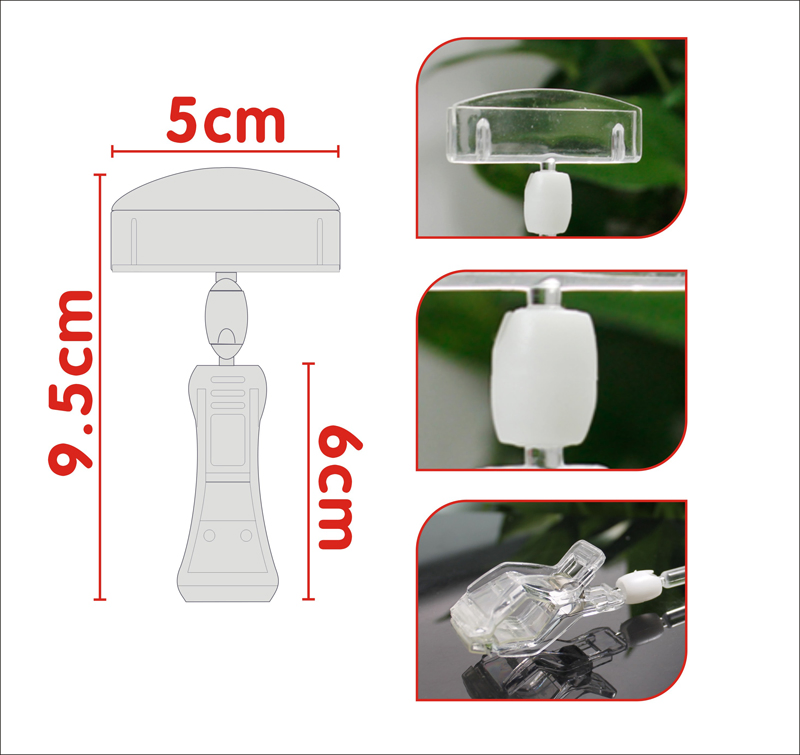 Clear Pop Double Sided Price Tag Sign Holder Paper Clips