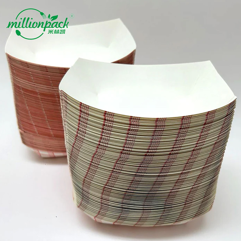 Brown Kraft Boat Tray for Sandwiches and Wraps Easy Carry Strong Daily Usage