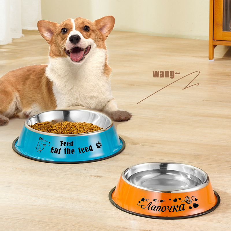 Colorful Pet Bowls for Dogs and Cats - Stainless Steel Feeding Dishes