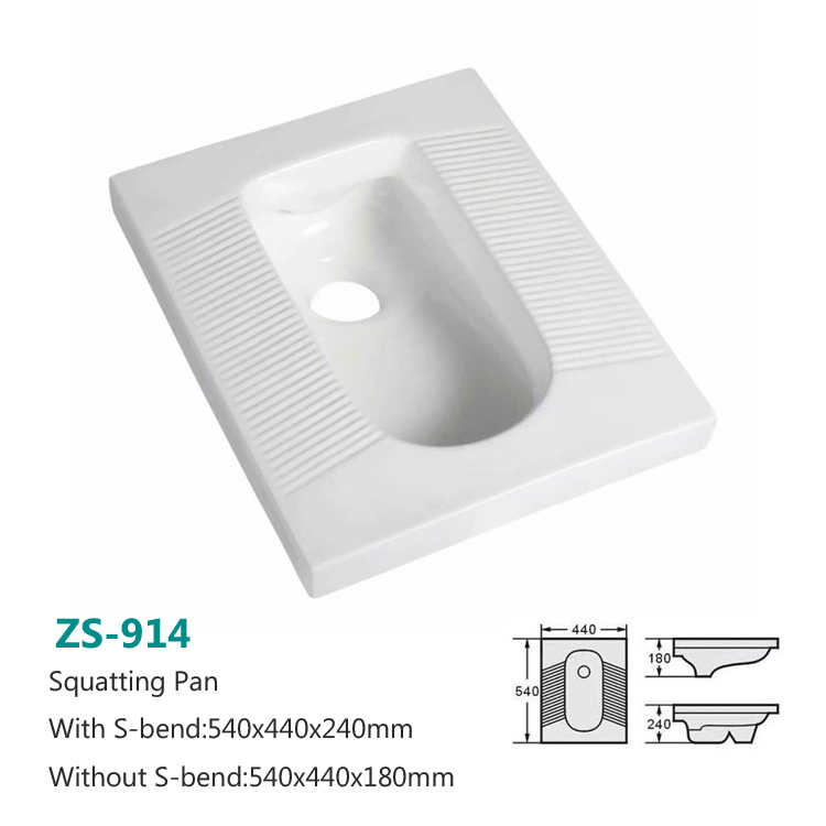 Chaozhou Ceramic Save Place Durable Standard Size Squatting Pan Toilet Bathroom Sanitary Ware Squatting Pan