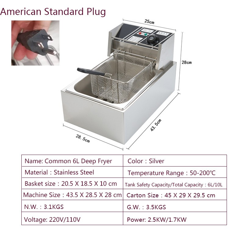 Electric Fat Fryer 6L Deep Fat Fryer Electric Oil Fryer Deep Fryer Oil Deep Fryer Deep Oil Fryer 12L Oil Fryer