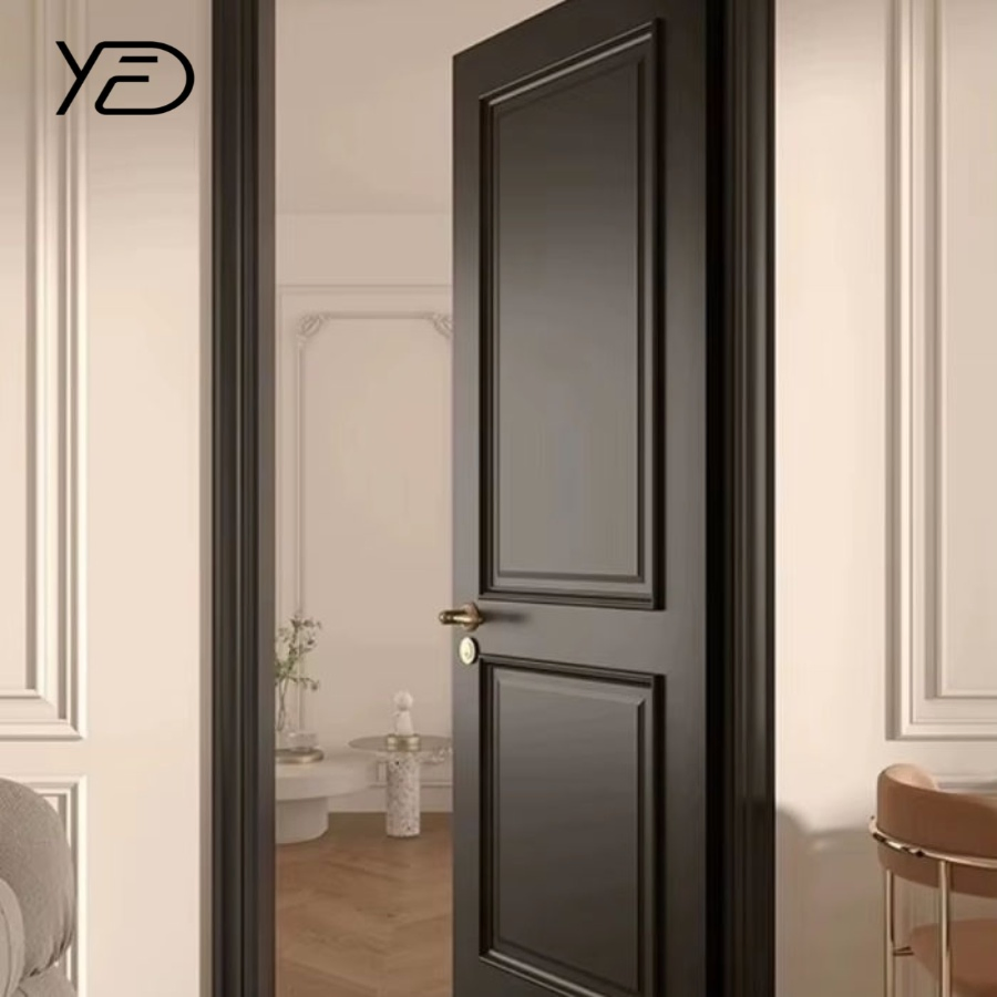 North America Modern Interior Moulded PVC Door 2 Panel Wooden Hollow Core Doors for Houses