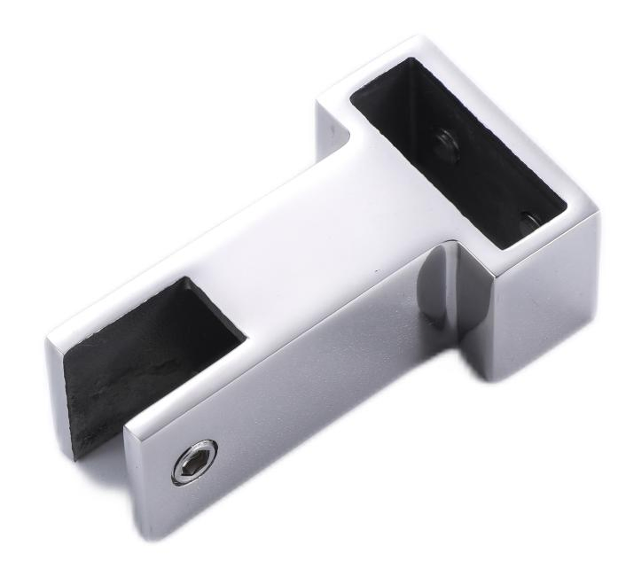 Shower-Enclosure Bathroom Pipe-Fitting Polished Finish 304-Stainless-Steel Support Bar Glass-Mount Bracket