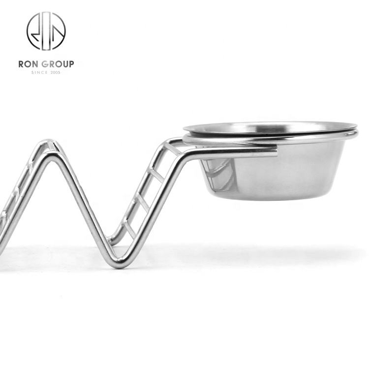 Wholesale Hotel Restaurant Stainless Steel Double Sauce Dishes Kitchenware Dinnerware Commercial Food Holder Stand for Catering Use