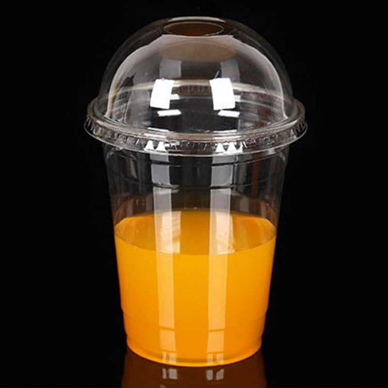 Прозрачные стаканы с крышкой из пищевого PLA пластика