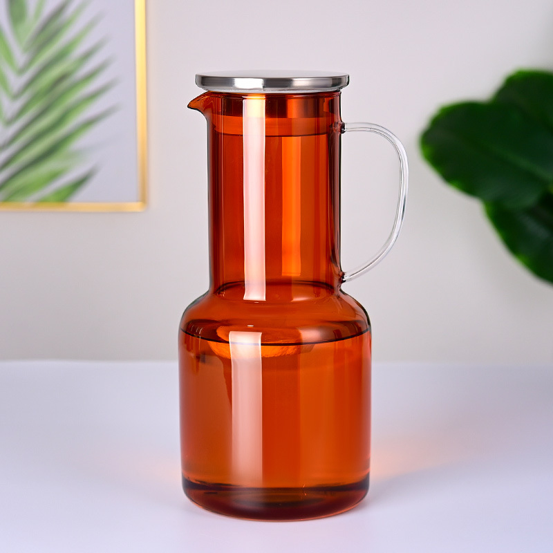 1700ml Popular Wholesale Unique Coloured Cool or Hot Drinking Water Pitcher Glass Kettle