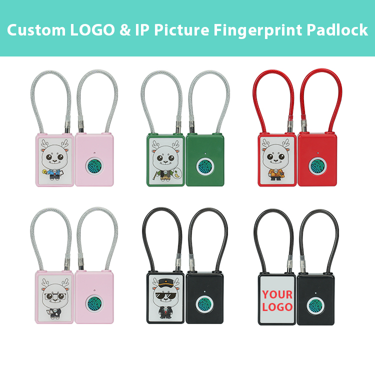 Hot Selling Leelen Fingerprint Intelligent Small Padlock Stainless Steel Wire Rope Lock Travel Cases and Bags Padlock
